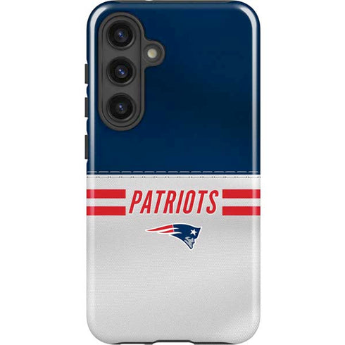 NFL New England Patriots White Striped Galaxy S24 Plus Impact Case